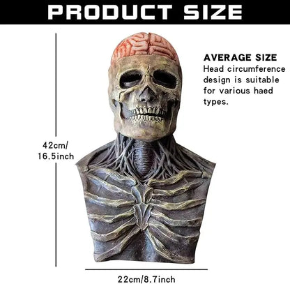 🔥Skeleton Mask with Exposed Brain – Total Impact!🔥(🎃 Early Halloween Deal 🎃)