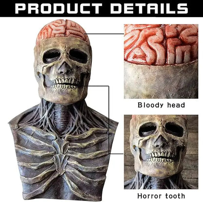 🔥Skeleton Mask with Exposed Brain – Total Impact!🔥(🎃 Early Halloween Deal 🎃)